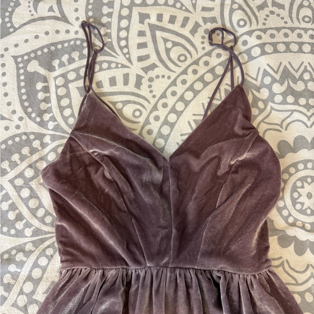 Urban Outfitters purple velvet romper - Picture 2 of 4